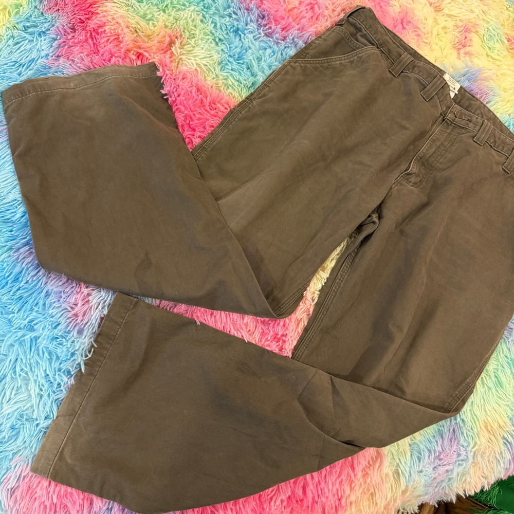 Carhartt Carpenter Pants Mens 44x30‎ Brown Relaxed Fit  Canvas Utility